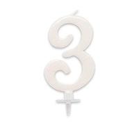 STC - BOUGIE ANNIVERSAIRE GÉANTE BLANCHE - CHIFFRE 3