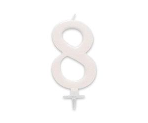 STC - BOUGIE ANNIVERSAIRE GÉANTE BLANCHE - CHIFFRE 8