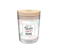 bougie verre la vie est belle avec mamie - sud trading cd7506 Blanc G