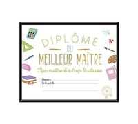 STC Cadre DIPLÔME Meilleur MAÎTRE 24.5X25.5CM Blanc