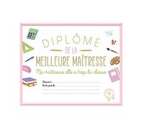 STC Cadre DIPLÔME Meilleure MAÎTRESSE 24.5X25.5CM Blanc