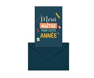 STC - Carte ENVELOPPE Remerciement MAÎTRE 15.2X10.5CM
