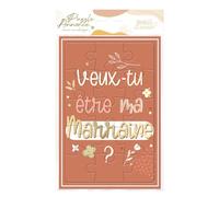 STC Carte puzzle annonce naissance-baptême modèle Veux tu être ma marraine ?