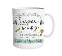 STC – Mug Le Mug du Super Papy – Porcelaine – Compatible lave-vaisselle – Cylindrique