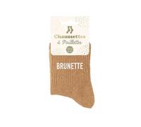 STC Paire de chaussettes Brunette à paillettes marron
