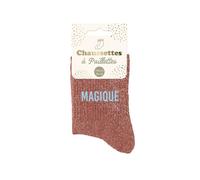 Stc, Chaussettes à Paillettes, "Magique", Terracotta, Taille Unique (36-42)