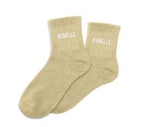 STC Chaussettes à paillettes REBELLE Femme 39 – Beige/Ivoire/Crème/Écru/Naturel/Taupe