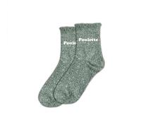 STC Chaussettes Famille à paillettes, (Vert Poulette, 36-42)