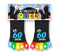 SUD Chaussettes Orteils Anniversaire Noires - Chaussettes Orteils Noires 60 Ans - Chaussettes Orteils Noires 60 Ans