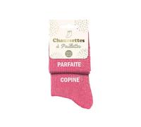 STC Chaussettes Pailletées Duo Parfaites Copine - Rose - 2 Paires - Taille M - Femme - Adultes en Couple - Chaussettes Pailletées