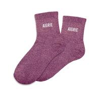 STC Chaussettes à paillettes 'aigrie' motif fantaisie violet 36-42