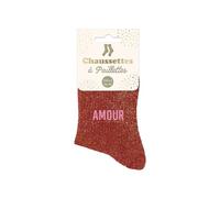 Generique Chaussettes Amour rouge à paillettes