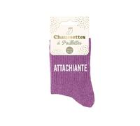 STC Chaussettes Attachiante Femme Violet Paillettes Taille 36/42 Humour Cadeau