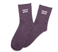 STC – Paire de chaussettes Casse-Pied paillettes Femme 39 Violet, Lilas, Lavande, Parme, Prune