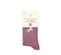 STC, Chaussettes paillettes courtes - Licorne (taille unique 36-42)