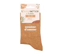 STC Chaussettes pailletées Cousine D'Amour – Unisexe Adultes – 2 paires 36-42 Orange