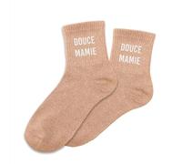 STC Chaussettes Paillettes Douce Mamie - Unisexe, Adultes, Slouch Socks, Motif Fleur, Taille 36-42, 1 Paire, Orange, Cuivre, Mandarine