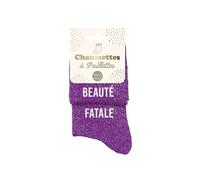STC Chaussettes Duo Beauté Fatale paillettes Violet 36-42
