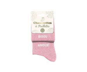 STC Chaussettes paillettes duo bisou amour