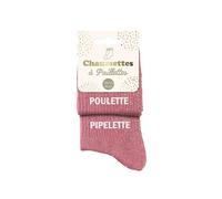STC Chaussettes Poulette et Pipelette - Dépareillées pailletées - Rose - 2 paires 36-42