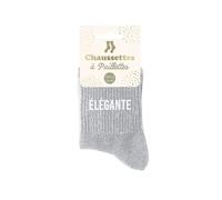 STC Chaussettes Élégante grises à paillettes
