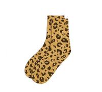 Chaussettes courtes paillettes jaune léopard
