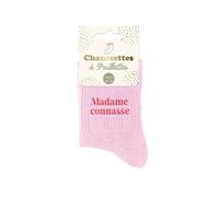 Chaussettes - Femme - Rose avec paillettes - Madame connasse - Taille 36/42 - Humour - Cadeau