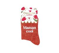 STC Chaussettes Maman Cool Pailletées Rouges Taille unique 36-42