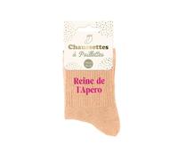 STC Chaussettes Reine de l'apéro Femme Orange à paillettes Taille 36/42