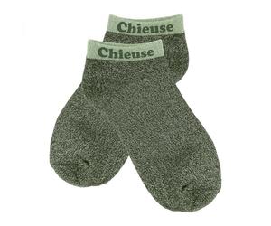 STC Chaussettes paillettes - Socquettes paillettes : Chieuse, Vert, Taille Unique (36-42)