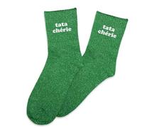 STC Chaussettes Tata Chérie Pailletées Vert Taille 36-42