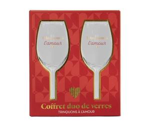 STC Coffret de 2 Verres à Pieds - Trinquons à l'Amour