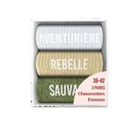 STC Coffret de 6 chaussettes paillettes multicolores mi-mollet, unisex, adultes, aventuriers
