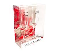 STC Coffret FLÛTES Champagne Verre Madame Monsieur