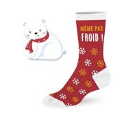 STC Coffret Hiver au Chaud - Chaussettes et Chaufferette Ours Blanc