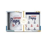 STC Coffret Mug/Chaussettes avec Texte - Capitaine Papy