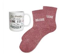STC Coffret mug chaussettes paillettes affectif raleuse