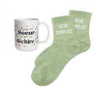 STC Coffret mug chaussettes paillettes affectif soeur complice