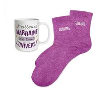 STC Coffret mug chaussettes paillettes affectif sublime