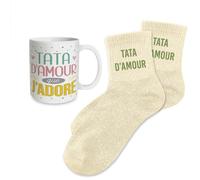 STC Coffret mug chaussettes paillettes affectif tata d amour