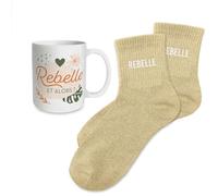 STC Coffret mug chaussettes paillettes rebelle