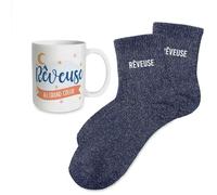 STC Coffret mug chaussettes paillettes reveuse