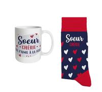 STC Coffret mug chaussettes soeur cherie paillettes