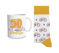 STC Coffret Mug et Chaussettes Assorties - 50 Ans Roulez Jeunesse