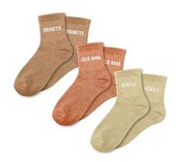 STC Coffret trio de chaussettes paillettes brunette