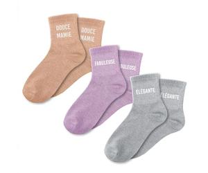 STC Coffret trio chaussettes paillettes douce mamie