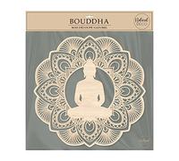 Décoration Murale en Bois Naturel ' Bouddha Mandala ' - Dimensions : L.50 x l.0,4 x H.50 cm