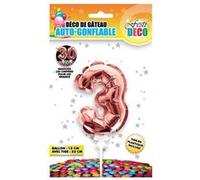 STC - Décoration de Gâteau Ballon Rose Doré - Chiffre 3 G