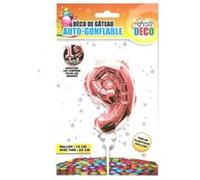 STC - Décoration de Gâteau Ballon Rose Doré - Chiffre 9 G