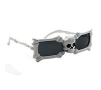STC Lunettes tête de mort en os de squelette argenté pour Halloween ou soirées entre amis